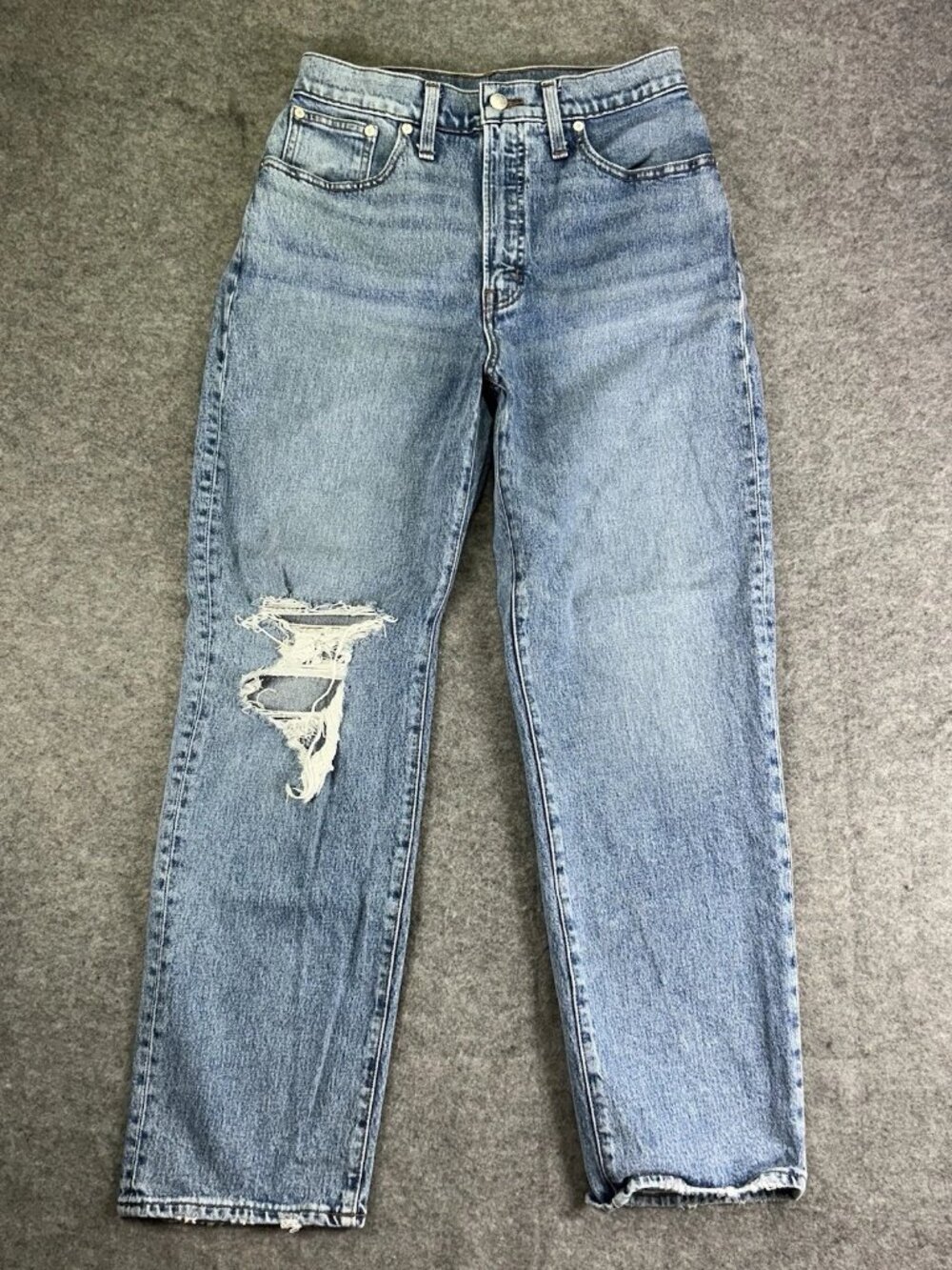 Madewell The Perfect Vintage Straight Jeans Women's 29 Distressed Blue Denim